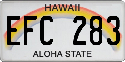 HI license plate EFC283