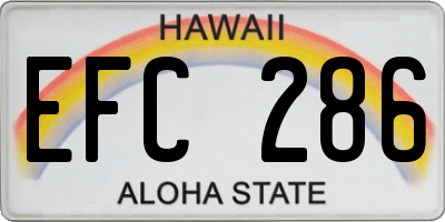 HI license plate EFC286