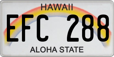 HI license plate EFC288