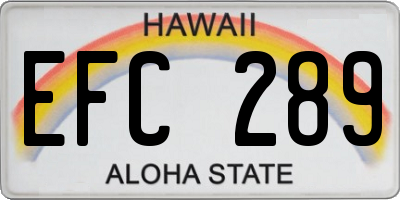 HI license plate EFC289