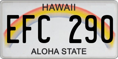 HI license plate EFC290
