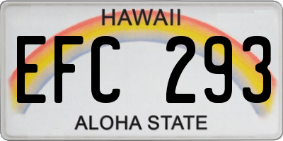 HI license plate EFC293