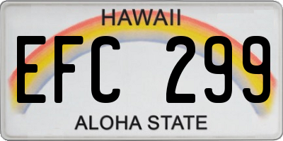 HI license plate EFC299