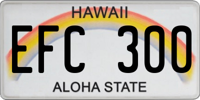 HI license plate EFC300