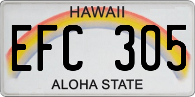 HI license plate EFC305