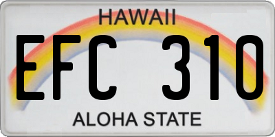 HI license plate EFC310
