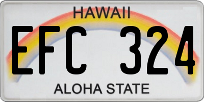 HI license plate EFC324
