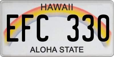 HI license plate EFC330