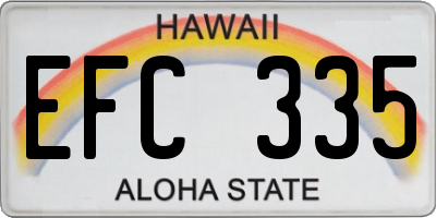 HI license plate EFC335