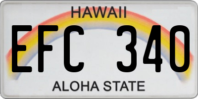 HI license plate EFC340