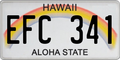 HI license plate EFC341