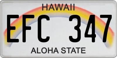 HI license plate EFC347