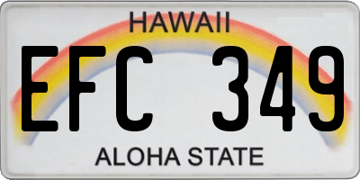 HI license plate EFC349
