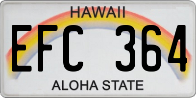 HI license plate EFC364