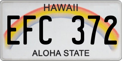 HI license plate EFC372