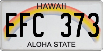 HI license plate EFC373