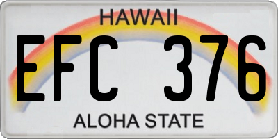 HI license plate EFC376