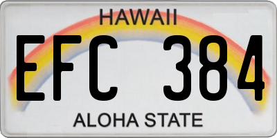 HI license plate EFC384