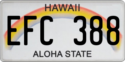 HI license plate EFC388