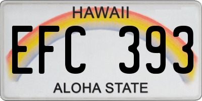 HI license plate EFC393