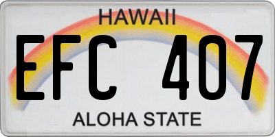 HI license plate EFC407
