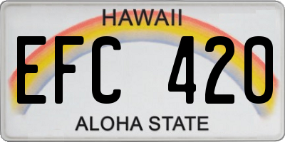 HI license plate EFC420