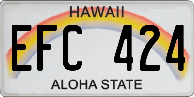 HI license plate EFC424