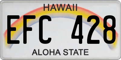 HI license plate EFC428