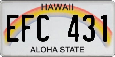HI license plate EFC431