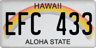 HI license plate EFC433