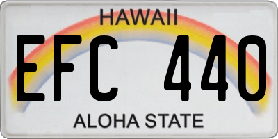 HI license plate EFC440