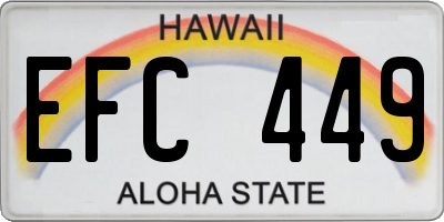 HI license plate EFC449