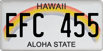 HI license plate EFC455