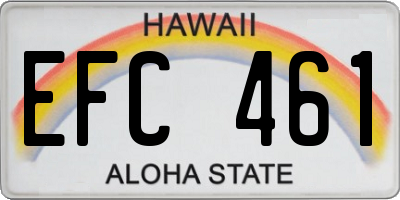 HI license plate EFC461