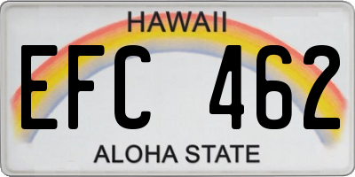 HI license plate EFC462