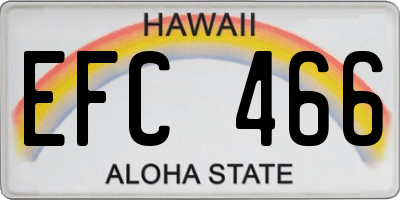 HI license plate EFC466