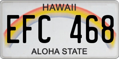 HI license plate EFC468