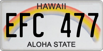 HI license plate EFC477