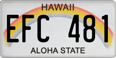 HI license plate EFC481