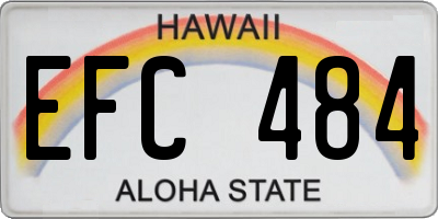HI license plate EFC484
