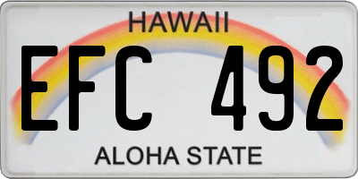 HI license plate EFC492