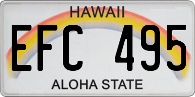 HI license plate EFC495