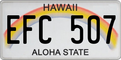 HI license plate EFC507