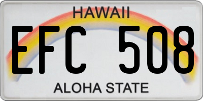HI license plate EFC508
