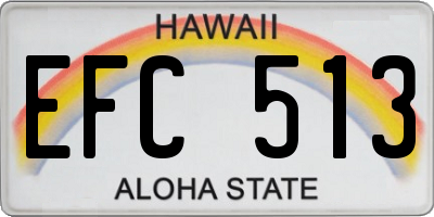 HI license plate EFC513