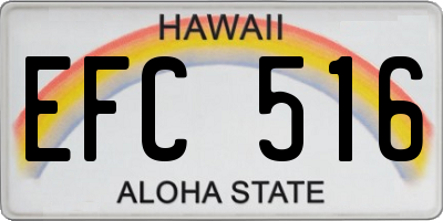 HI license plate EFC516