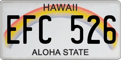 HI license plate EFC526