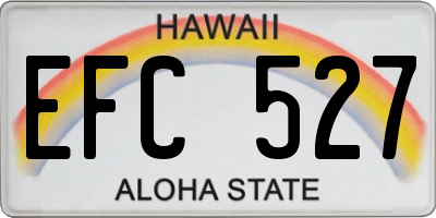 HI license plate EFC527