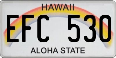 HI license plate EFC530