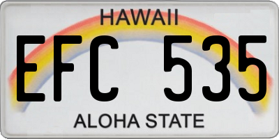HI license plate EFC535
